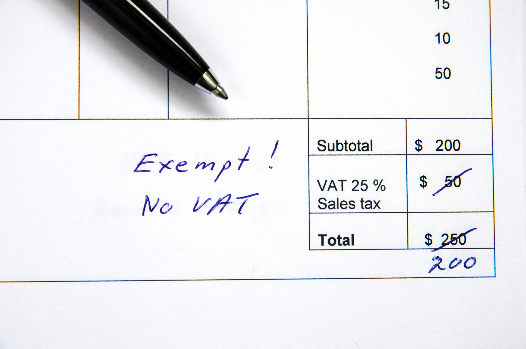 VAT EXEMPTION (OPERATING COSTS)